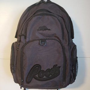 ROOTS Backpack black gray multiple pockets laptop sleeve large - side ortho sys.